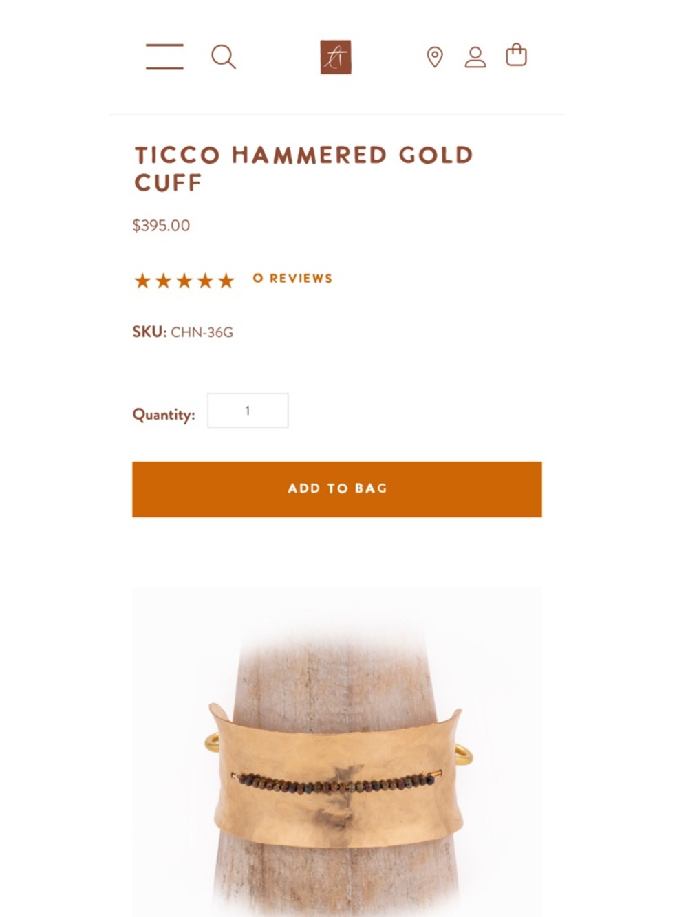 Taylor and Tessier Ticco Hammered Gold Cuff
